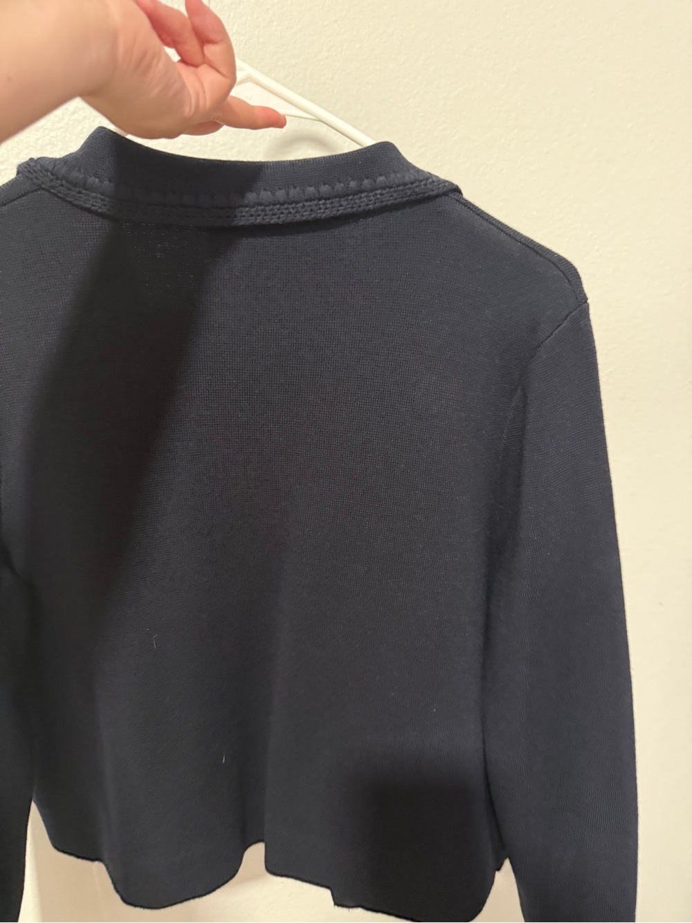 Sezane Navy Button-Front Knit Jacket - Picture 6 of 6